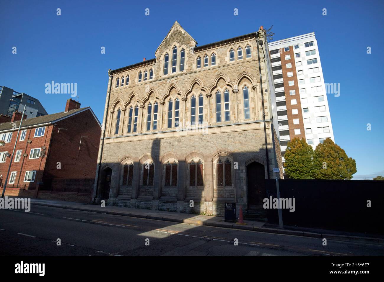 Ex st johns chiesa scuola poi magazzino 1860 costruzione grande traversa st Liverpool merseyside regno unito Foto Stock