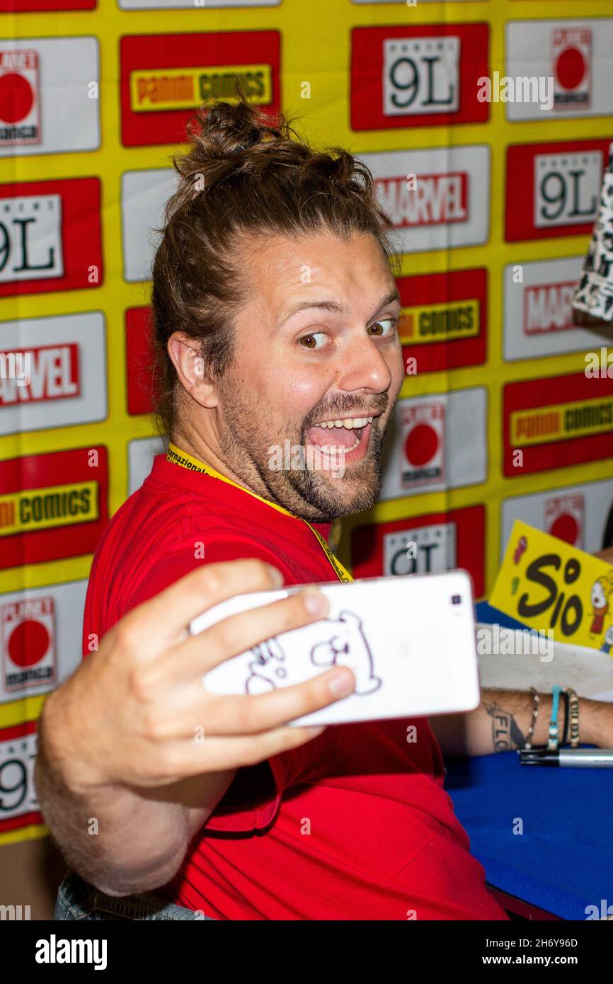 Napoli, Sio (Simone Albrigi) al Comicon, Mostra d'Oltremare Foto Stock