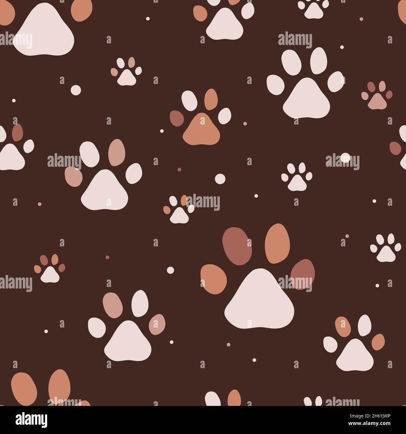 Zampe Cat senza cuciture. Zampa Cat. Zampe di cani. Boho colori. Illustrazione di concetto piatta Foto Stock