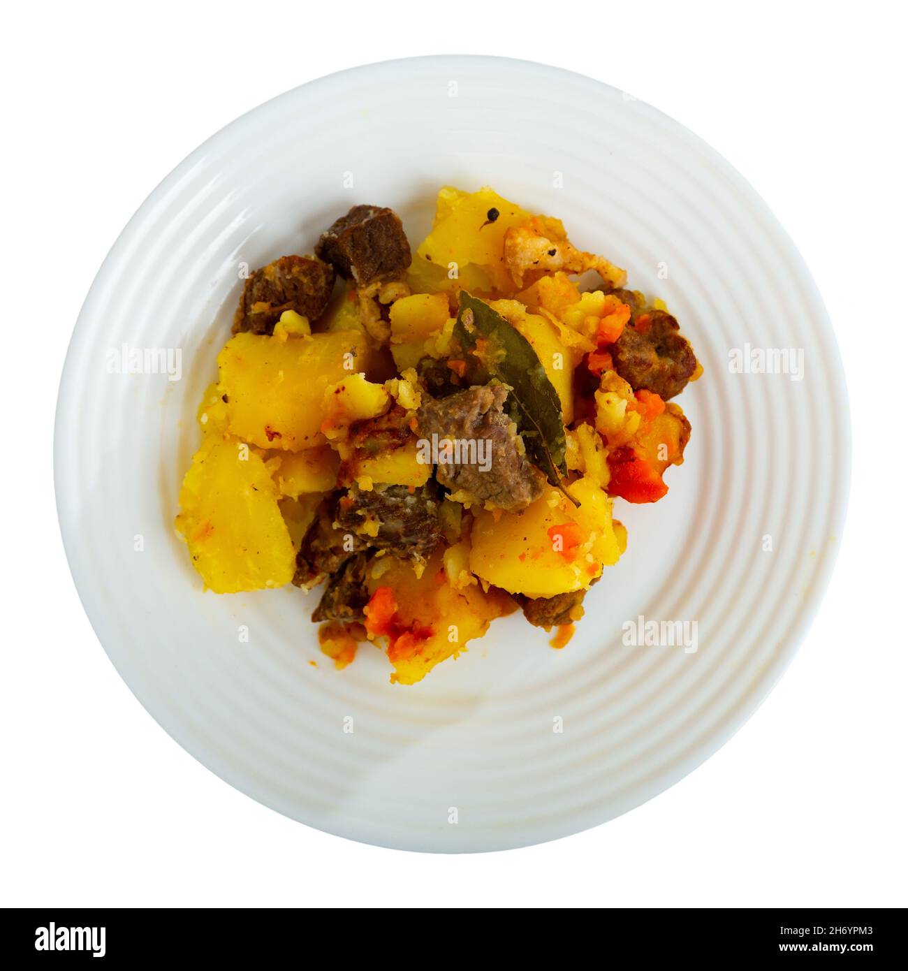 Vitello fatto in casa stufato con patate e carote Foto Stock