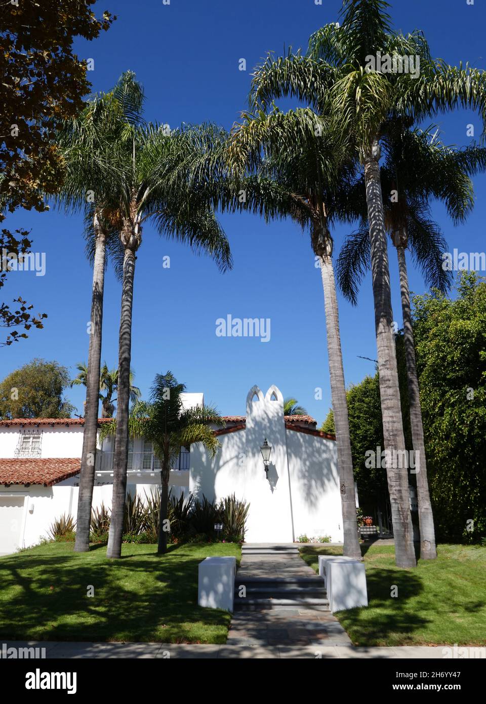 Beverly Hills, California, USA 18 settembre 2021 una visione generale dell'atmosfera dell'ex casa/casa di Actor Walter Pigeon a 710 Walden Drive il 18 settembre 2021 a Beverly Hills, California, USA. Foto di Barry King/Alamy Stock Foto Foto Stock