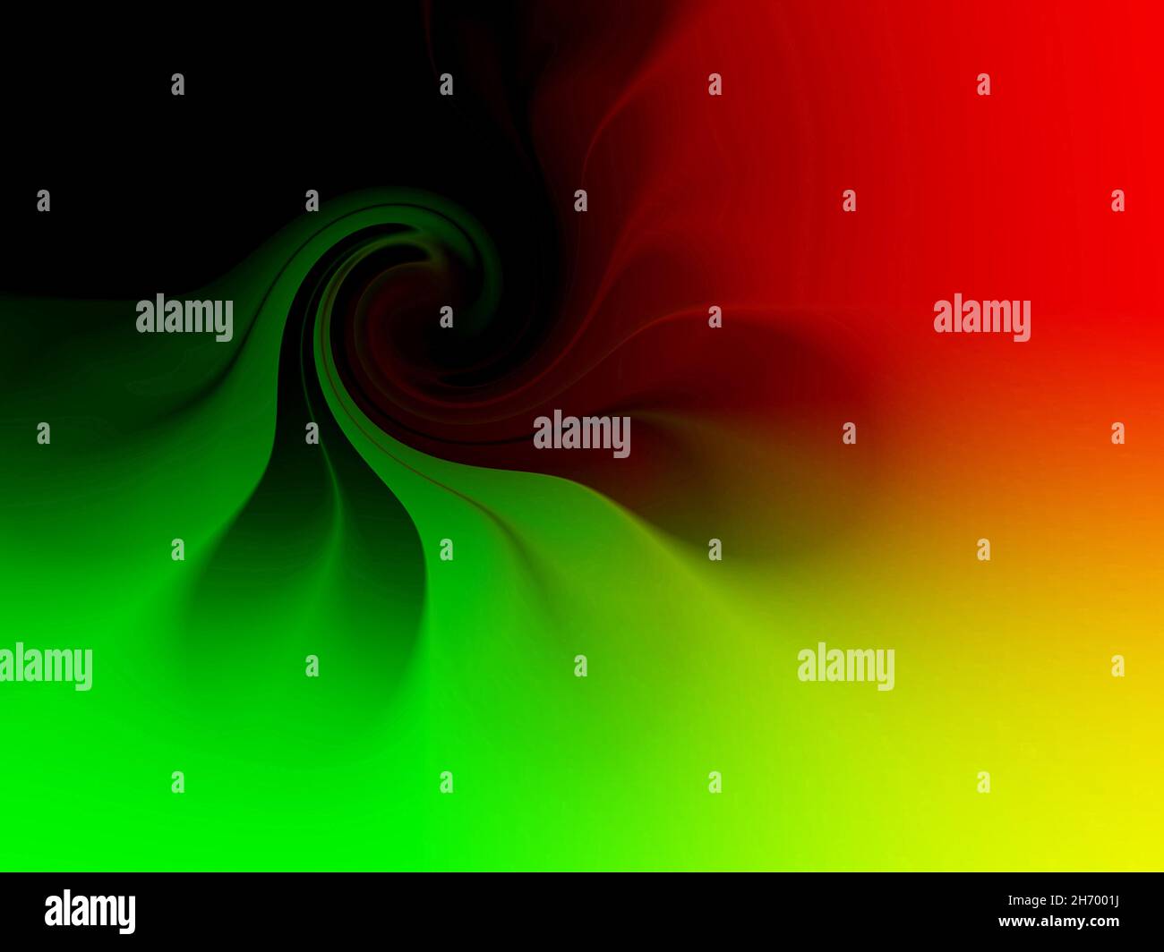 Sfondo astratto, nero rosso giallo vibrante orizzontale artistico dinamico gradiente fluorescente pattern Foto Stock