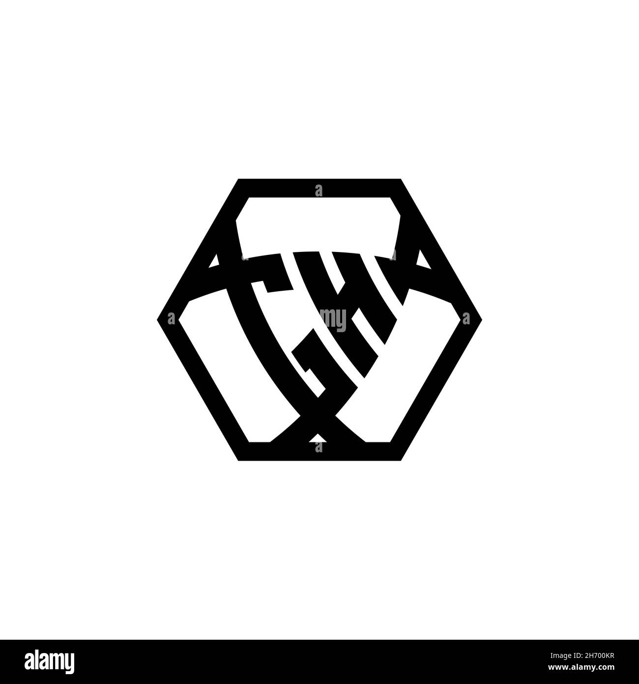 GH lettera con logo monogramma e protezione triangolare esagonale arrotondata. Logo a monogramma triangolare, logo a monogramma schermato, lettera a scudo triangolare. Illustrazione Vettoriale