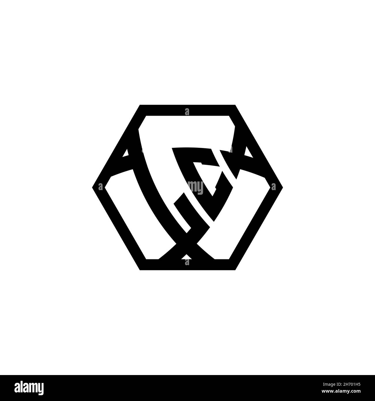 Lettera con logo LC monogramma e schermatura triangolare esagonale arrotondata. Logo a monogramma triangolare, logo a monogramma schermato, lettera a scudo triangolare. Illustrazione Vettoriale