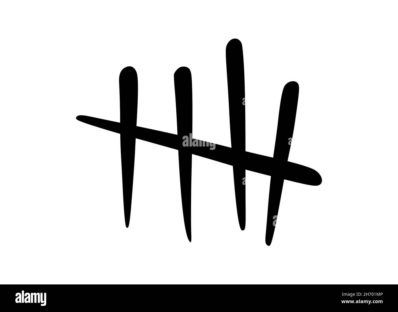 I segni di conteggio per contare i giorni in prigione. Segni di conteggio per le lezioni di matematica isolate su sfondo bianco. Illustrazione vettoriale Illustrazione Vettoriale