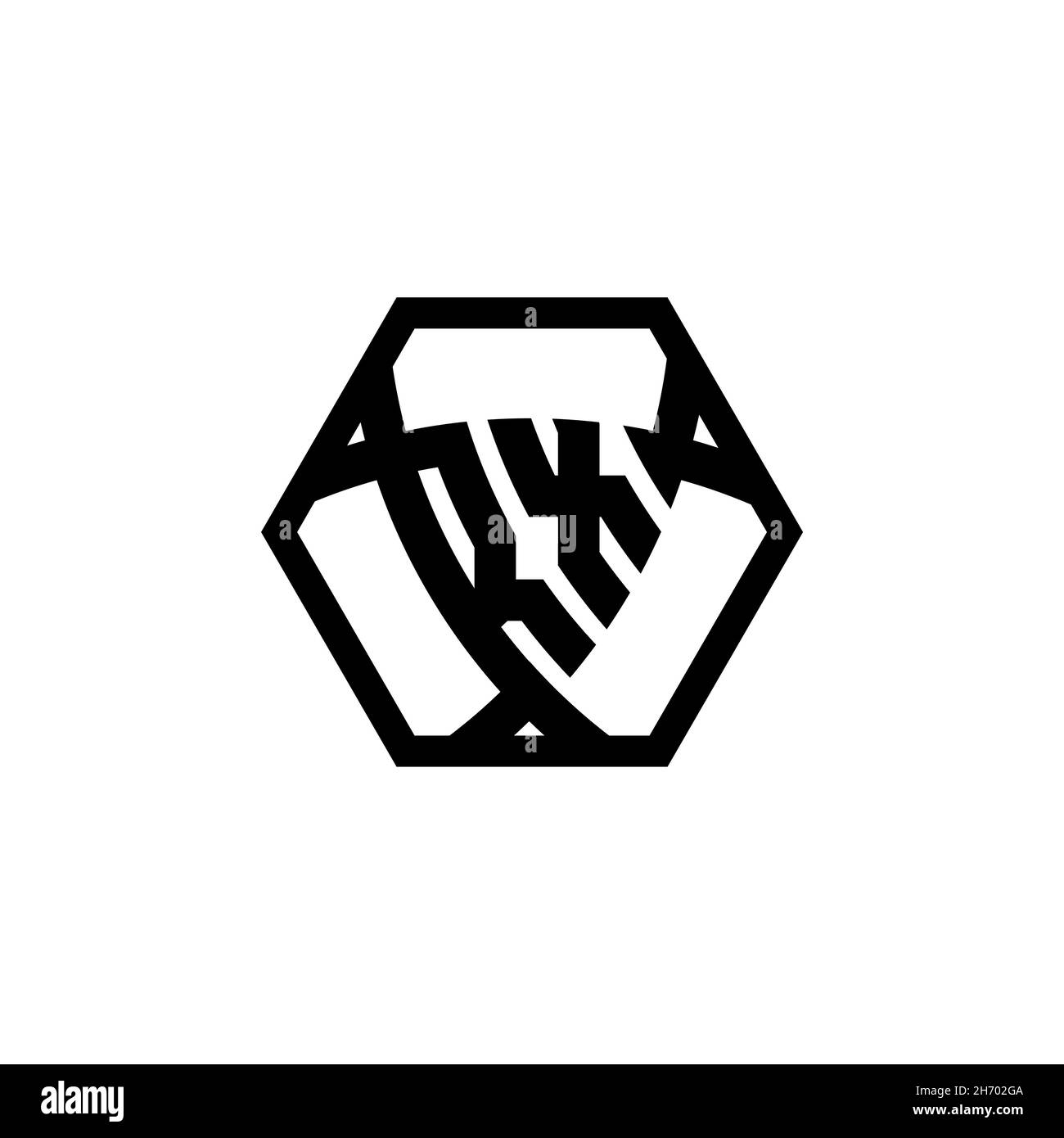 LETTERA del logo del monogramma RX con schermatura triangolare esagonale arrotondata. Logo a monogramma triangolare, logo a monogramma schermato, lettera a scudo triangolare. Illustrazione Vettoriale