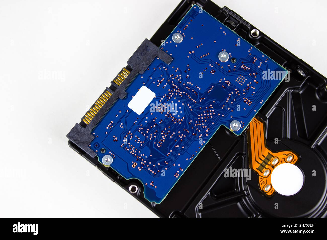 Disco rigido del computer. Disco rigido HDD . disco rigido del computer isolato su sfondo bianco Foto Stock