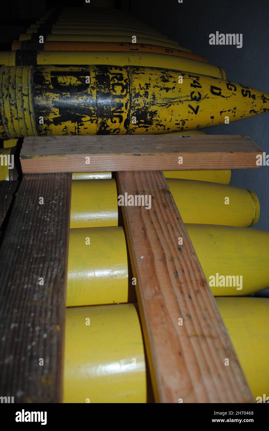 Vecchi missili della seconda guerra mondiale Foto Stock