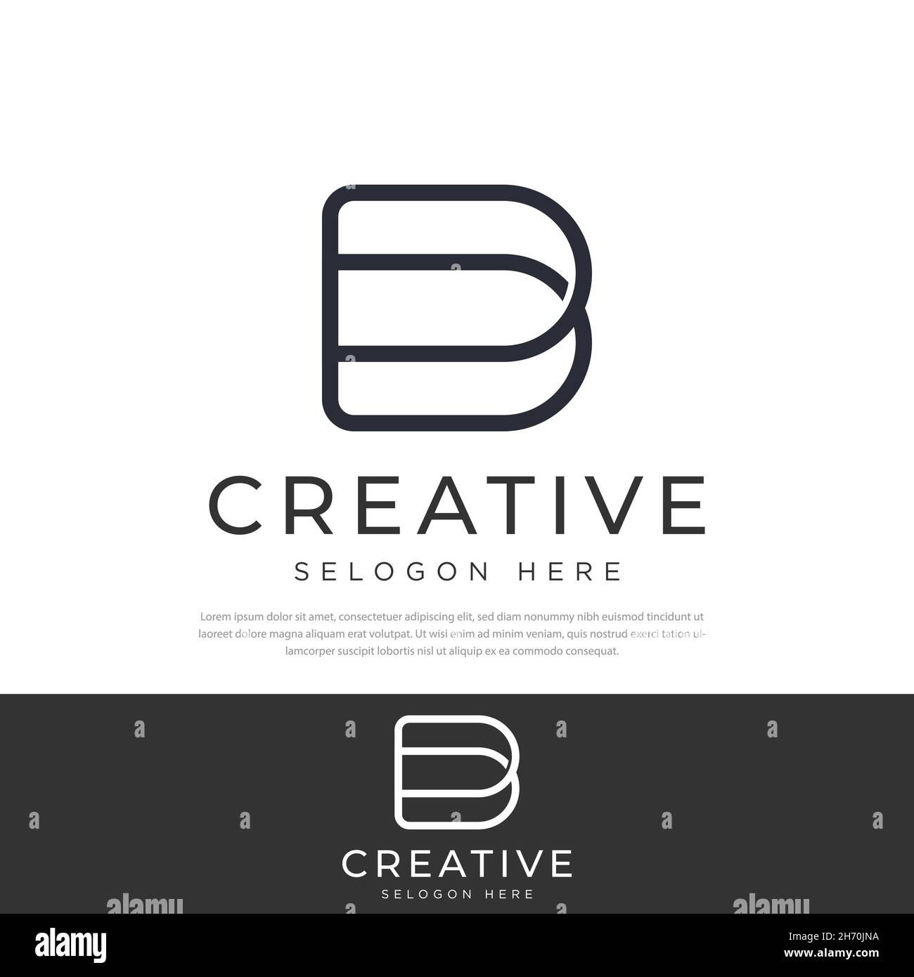 Premium B Vector logo Luxury Company logotipo design Vector line art Illustrazione Vettoriale