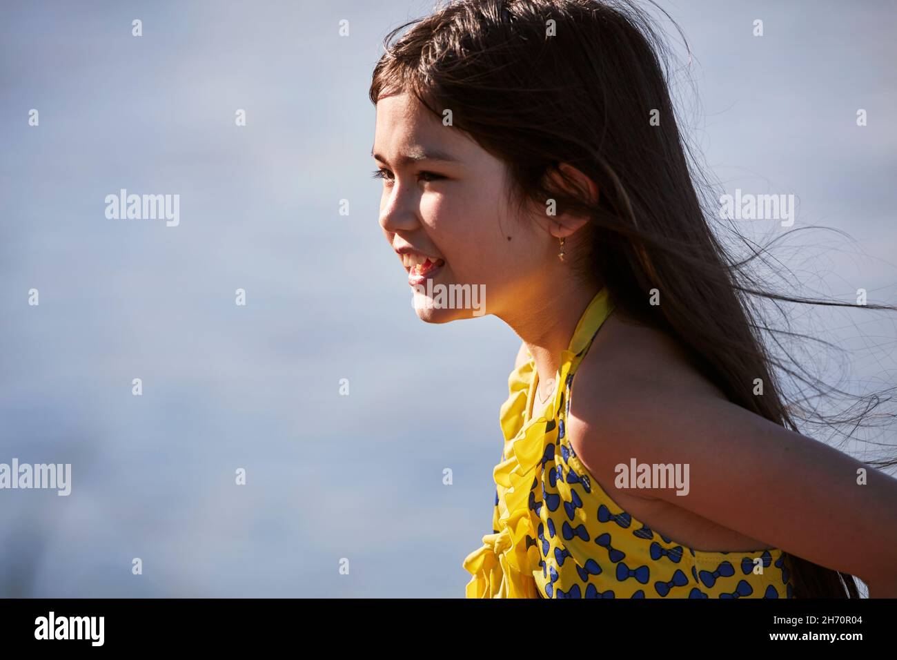 Ritratto di bella bruna ragazza Foto Stock