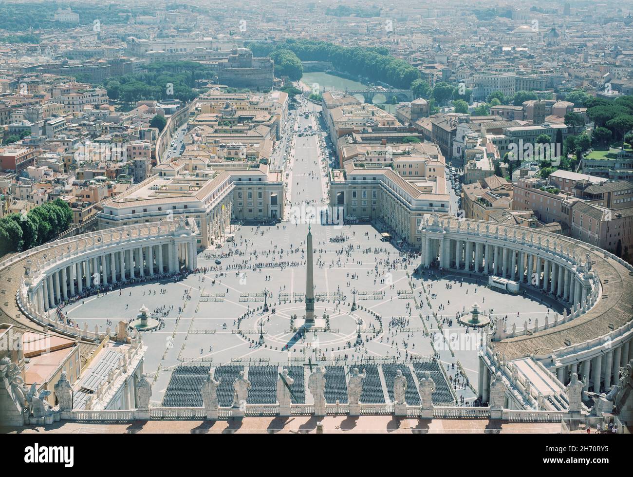 Vista su Piazza San Pietro, Città del Vaticano Foto Stock