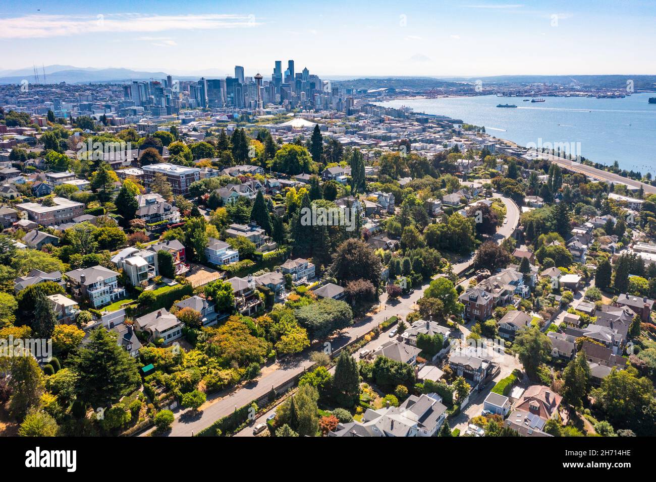 Quartiere Queen Anne a Seattle, Washington, USA Foto Stock
