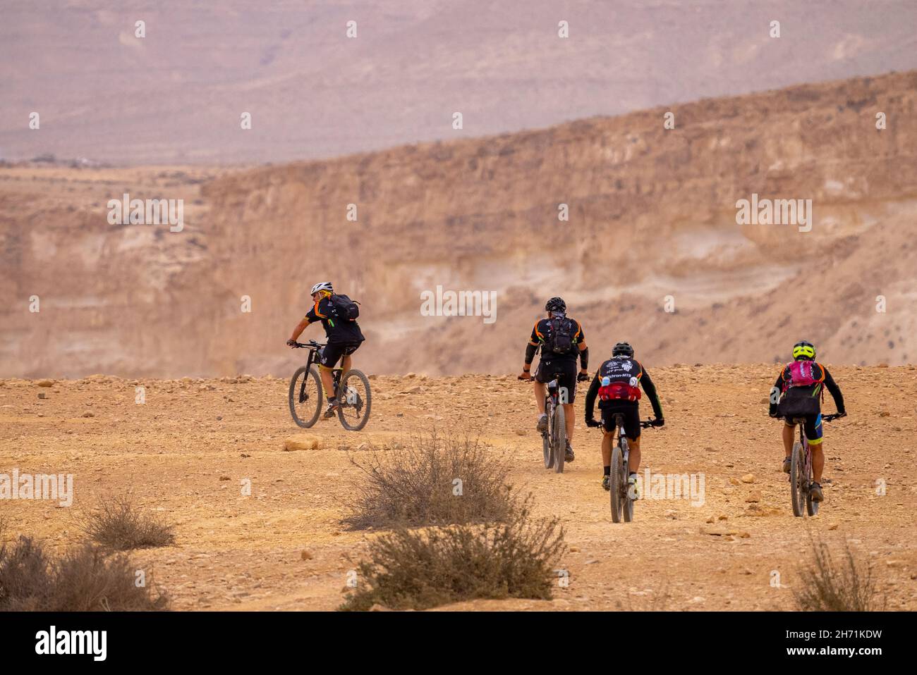 Bicicletta - Ciclismo nel deserto del Negev Foto Stock