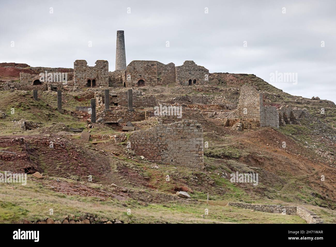 Miniera di Levant Tin sulla costa nord della Cornovaglia Foto Stock