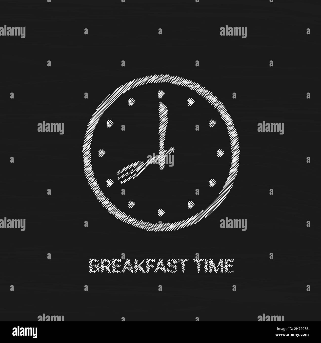 Icona del vettore dell'ora della colazione ora del cibo sull'orologio Illustrazione Vettoriale