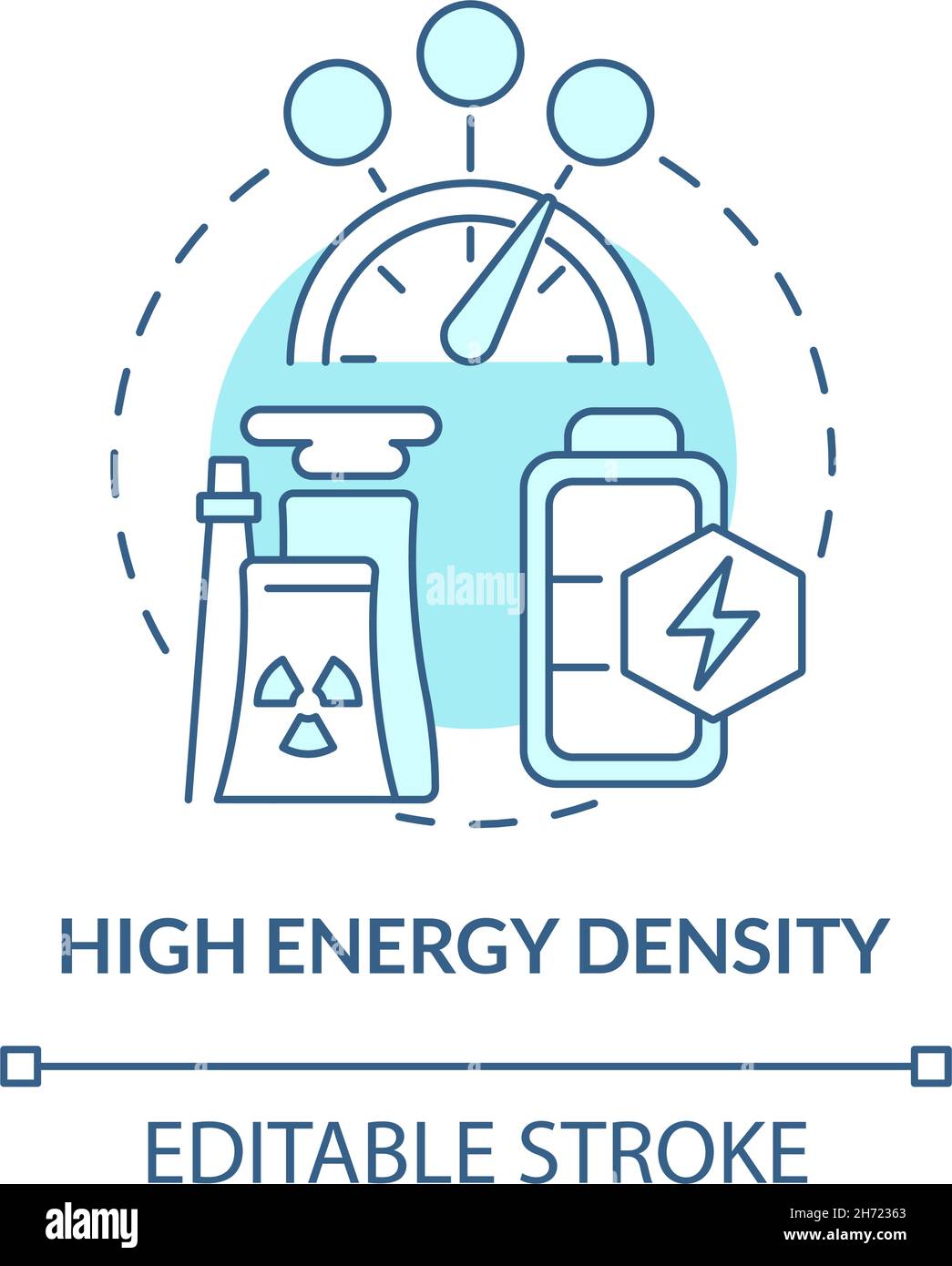Icona di concetto blu ad alta densità di energia Illustrazione Vettoriale