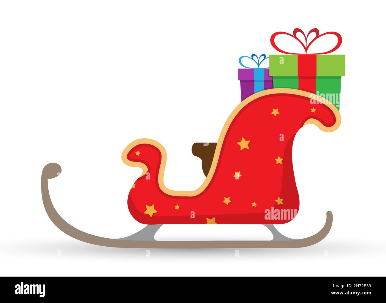 Di Che Colore è La Slitta Di Babbo Natale Slitta Babbo Natale con regali. Illustrazione a colori di una slitta di