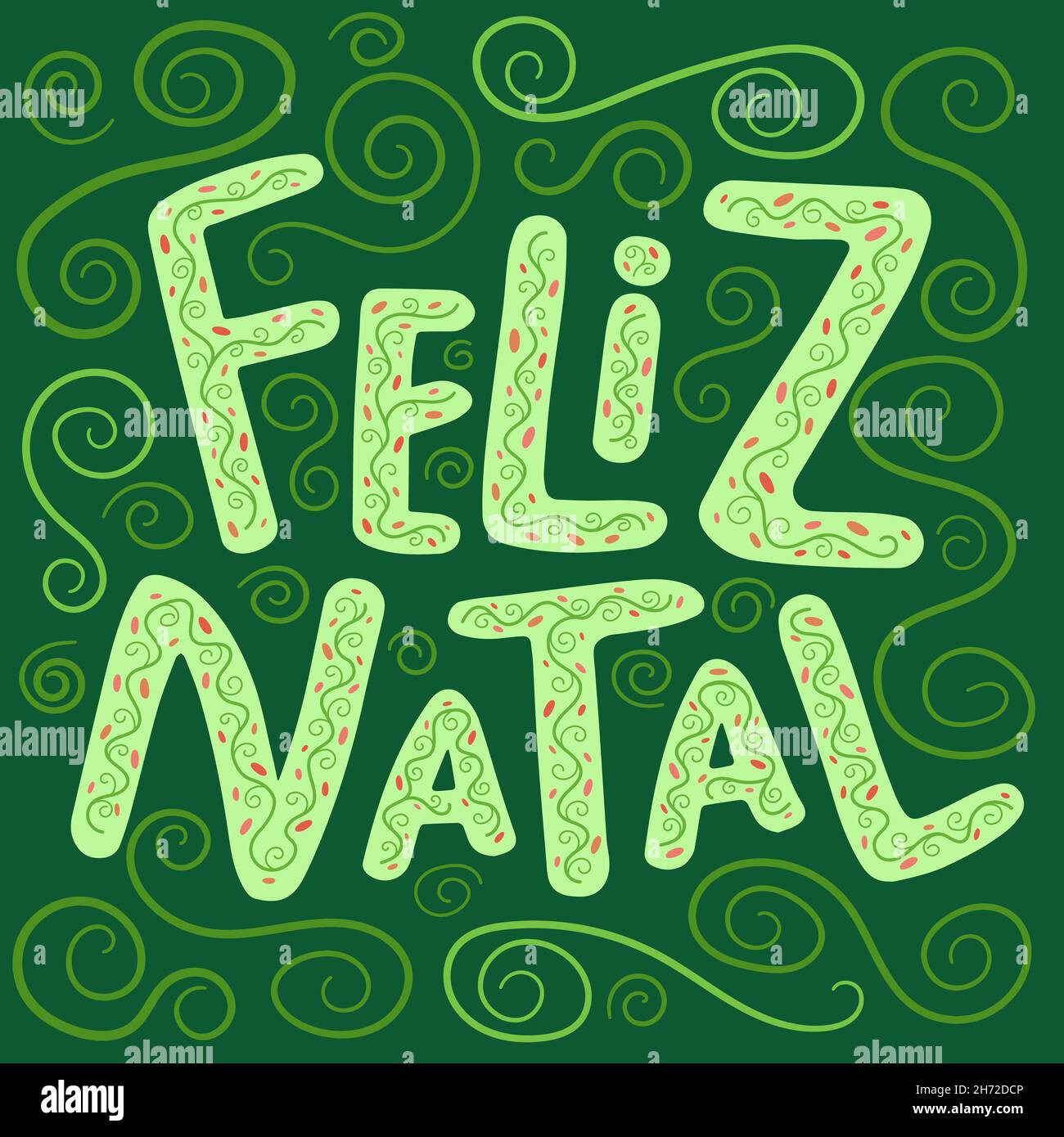 Illustrazione di Natale in portoghese brasiliano. Illustrazione Vettoriale