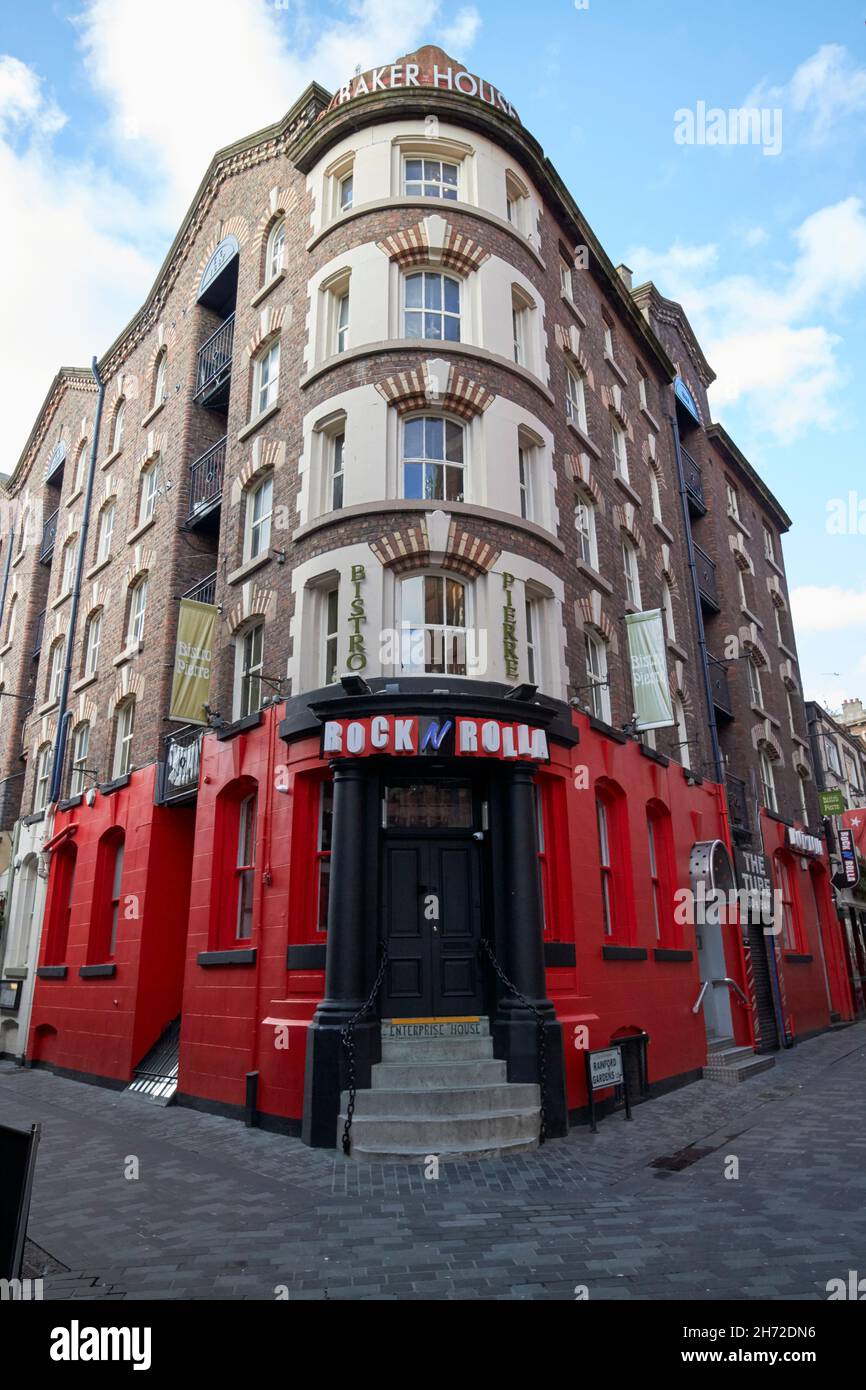 Rock n rolla bar in fornaio casa Liverpool merseyside uk Foto Stock