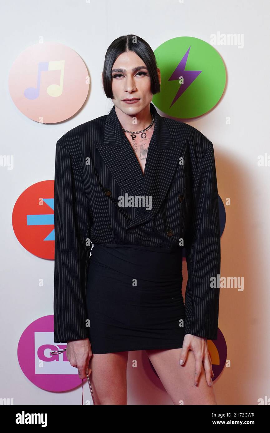 Kyle De'Volle arriva per i Gay Times Honors Awards alla rivista London a North Greenwich, Londra. Data foto: Venerdì 19 novembre 2021. Foto Stock