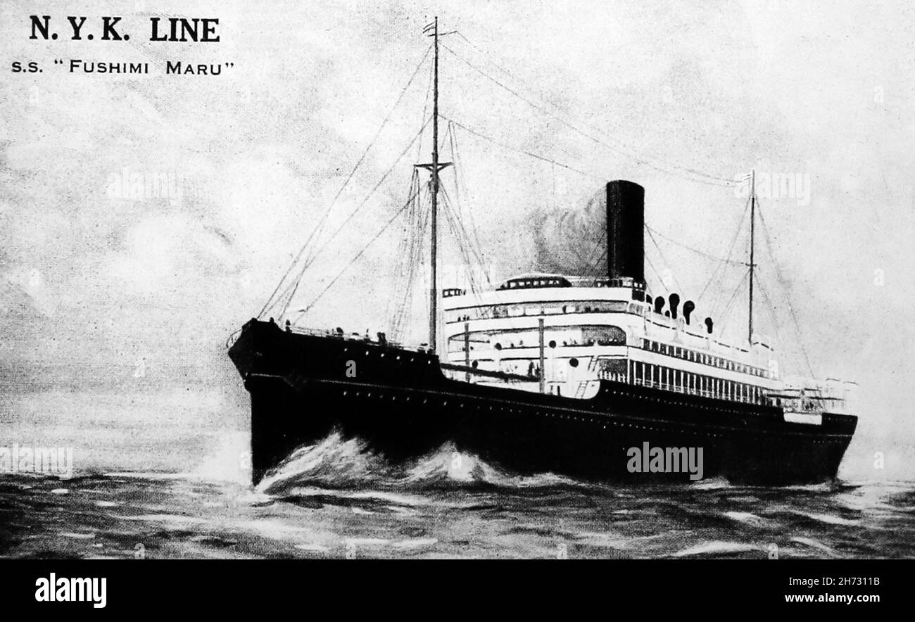 SS Fushima Maru, linea NYK, Giappone, primi del 1900 Foto Stock
