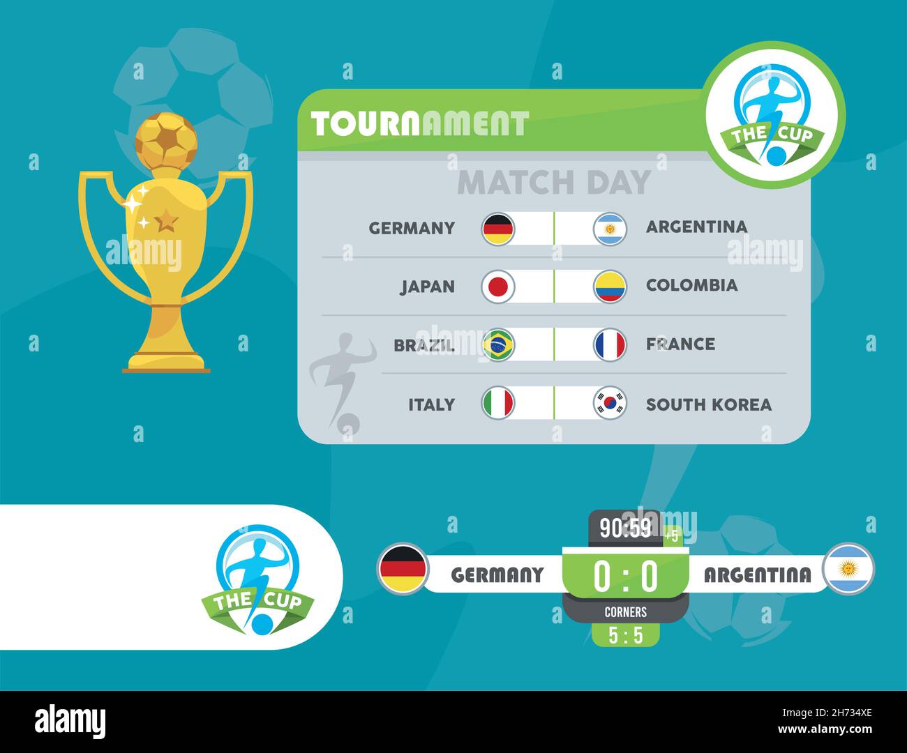 modello di partita finale di calcio Illustrazione Vettoriale