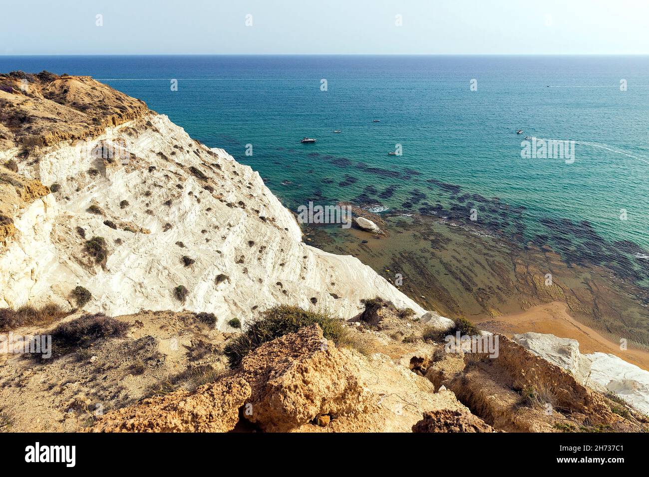 I paesaggi naturali della scala Turca (Scala dei Turchi) di Agrigento, Sicilia, Italia. Foto Stock