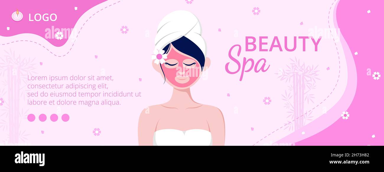 Beauty Spa e Yoga Cover Editable of Square background adatto per Social Media, Feed, Card, saluti, Stampa e Web Internet Ads Illustrazione Vettoriale