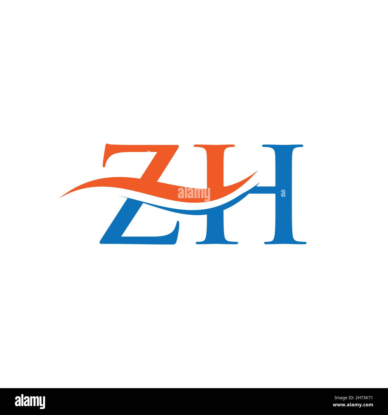 Lettera ZH creativa con concetto di lusso. Design moderno con logo ZH per l'identità aziendale e aziendale. Illustrazione Vettoriale