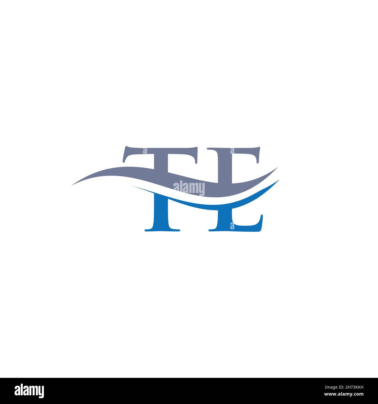Swoosh Letter TE Logo Design per l'identità aziendale e aziendale. Logo Water Wave TE con tendenza moderna Illustrazione Vettoriale