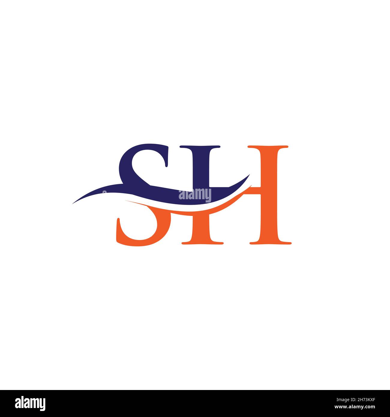 Lettera SH creativa con concetto di lusso. Moderno SH Logo Design per l'identità aziendale e aziendale. Illustrazione Vettoriale