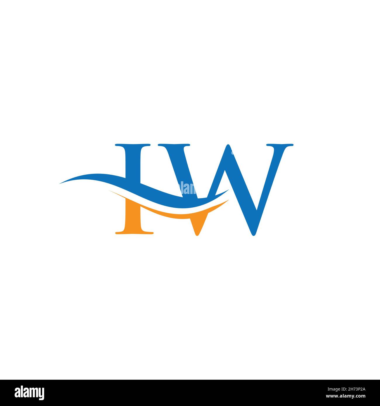 IW Letter Linked Logo per l'identità aziendale e aziendale. Modello vettore logo IW lettera iniziale. Illustrazione Vettoriale