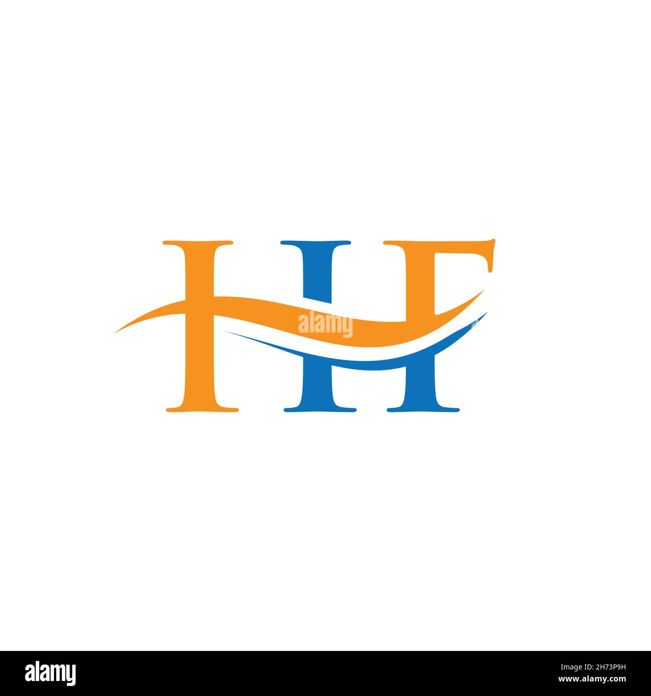 Design moderno con logo HF per l'identità aziendale e aziendale. Lettera creativa HF con concetto di lusso. Illustrazione Vettoriale