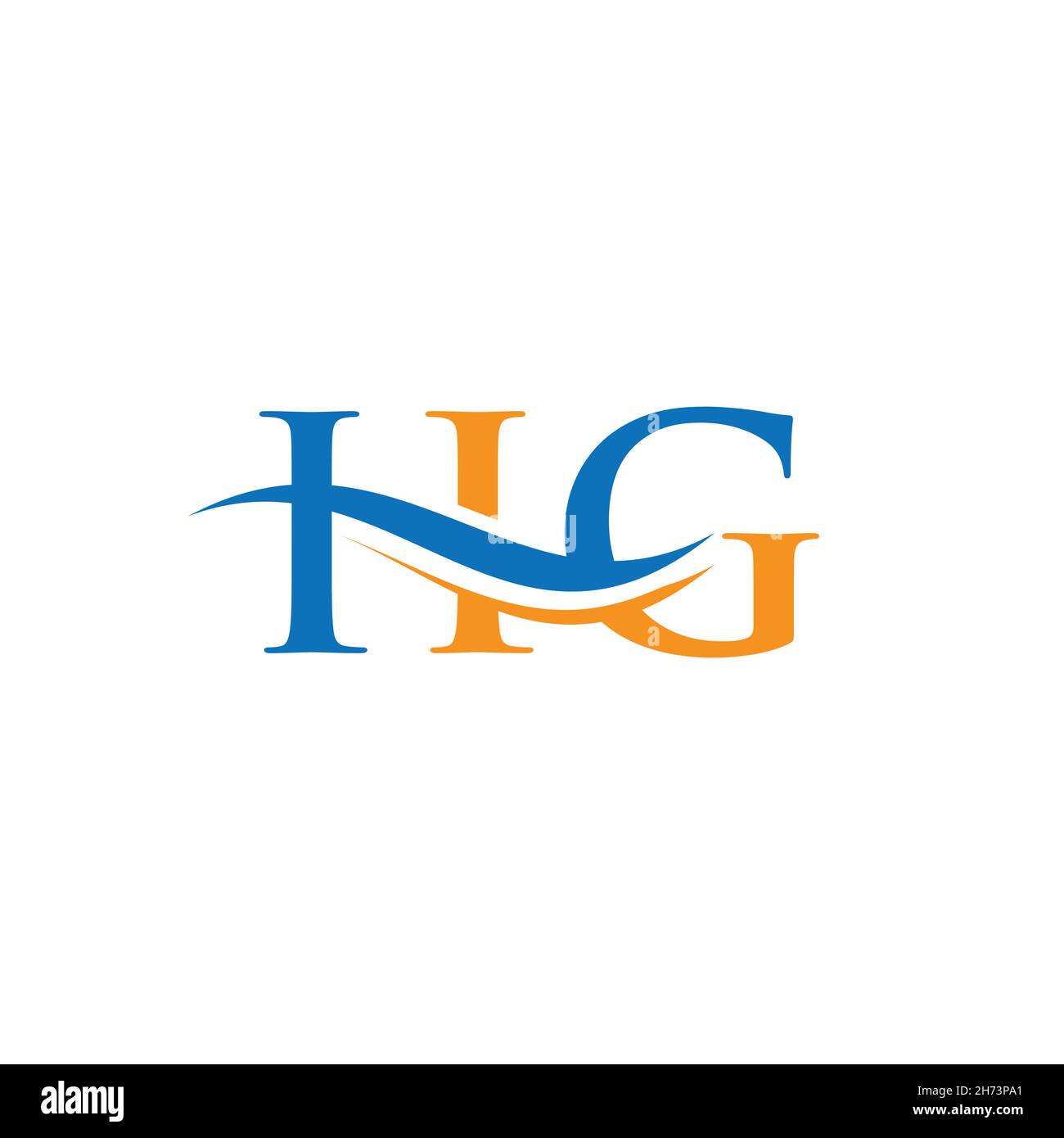 Disegno iniziale del logo HG con lettera collegata. Moderna lettera HG logo design vettore con moderno trendy Illustrazione Vettoriale