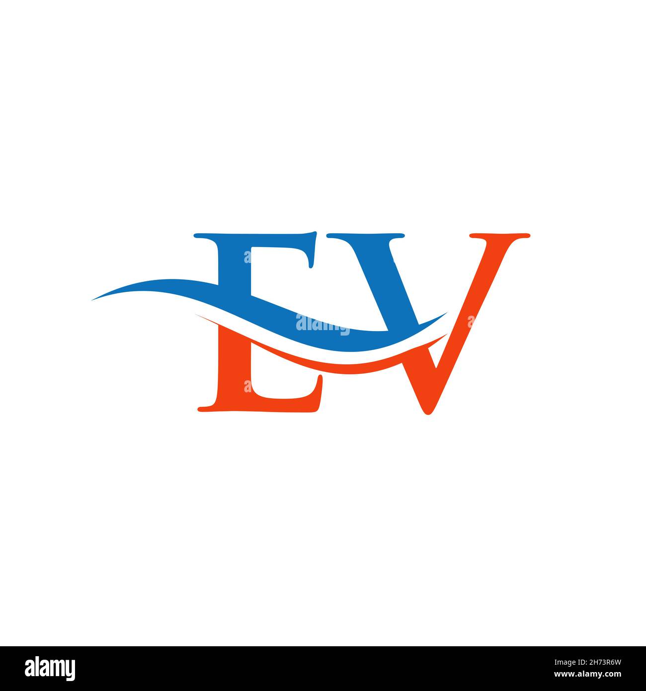 Design moderno del logo EV per l'identità aziendale e aziendale. Lettera EV creativa con concetto di lusso. Illustrazione Vettoriale