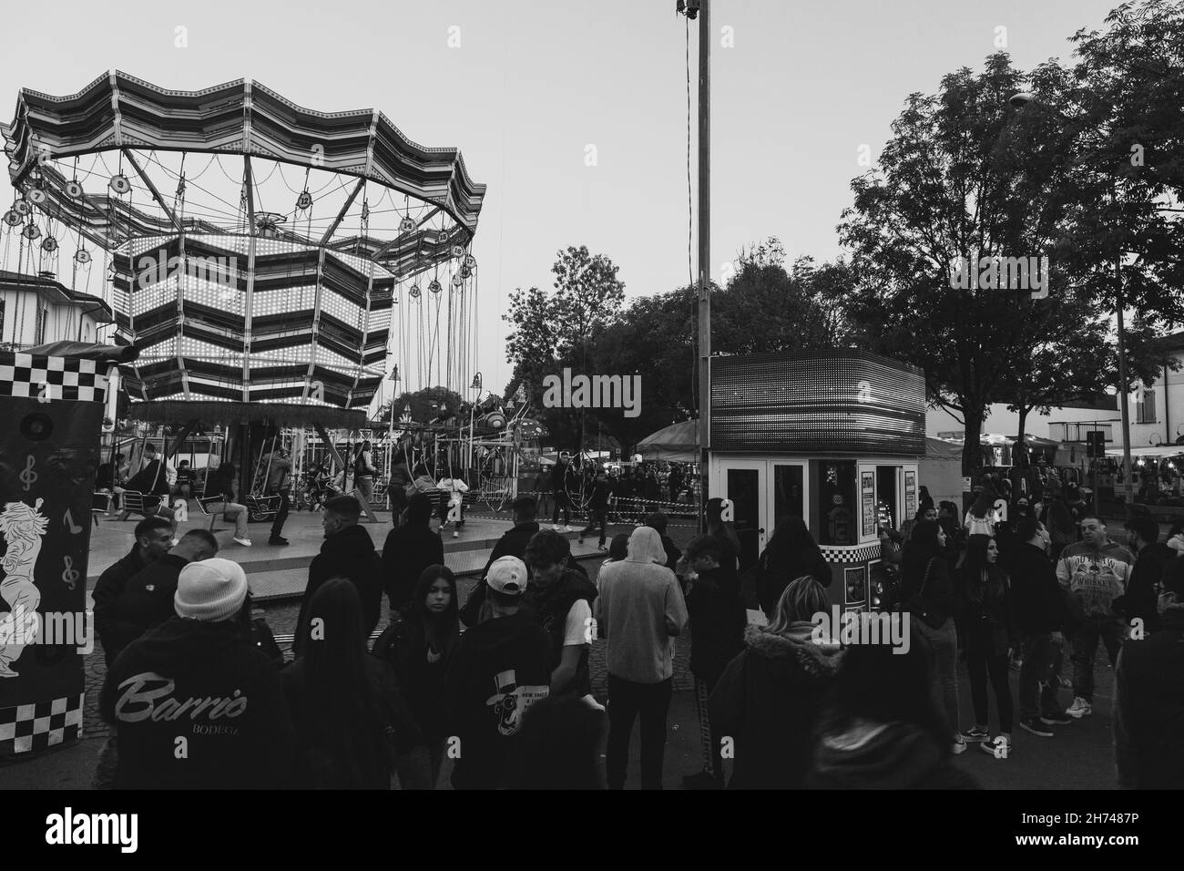 MONTECCHIO EMILIA, ITALIA - 24 ottobre 2021: La famosa festa di San Simone e tante persone Foto Stock