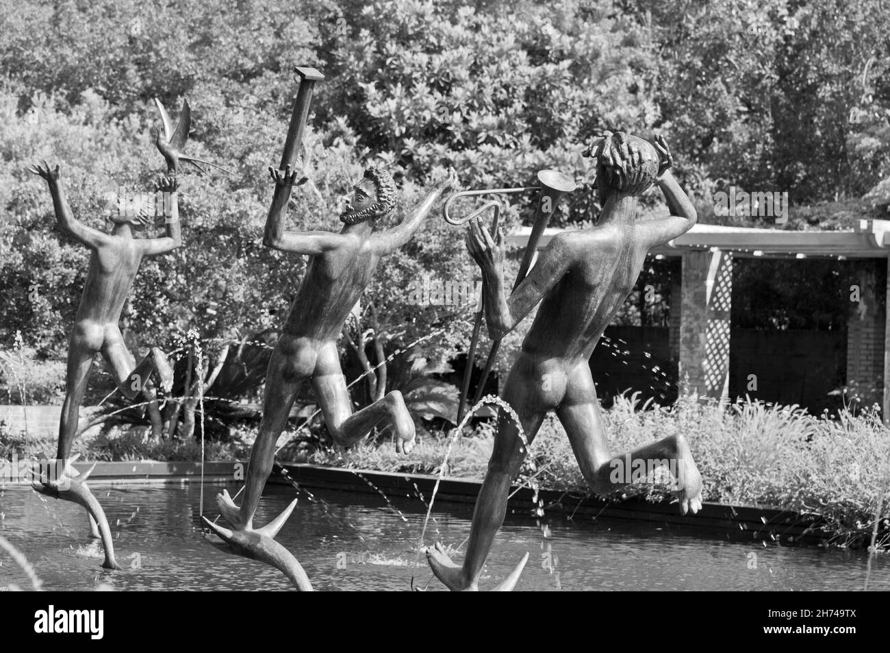 le opere d'arte in bianco e nero mettono in luce i dettagli del design Foto Stock