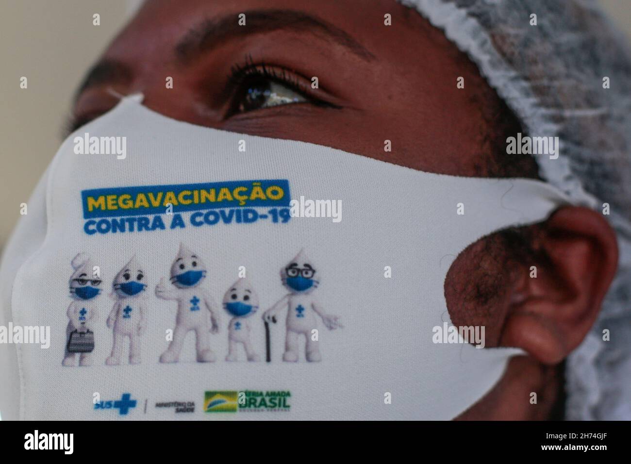 SP - San Paolo - 11/20/2021 - SAN PAOLO, MEGA VACCINE CAMPAIGN CAMPAIGN COVID-19 - l'inizio della campagna si svolgerà la mattina di sabato 20 presso l'unità sanitaria di base di Jardim Colombo (UBS) nel sud della città di San Paolo. Di mega vaccinazione contro COVID-19 promossa dal Ministero della salute e che dura fino al Il 26 novembre. Foto: Suamy Beydoun/AGIF/Sipa USA Credit: Sipa USA/Alamy Live News Foto Stock