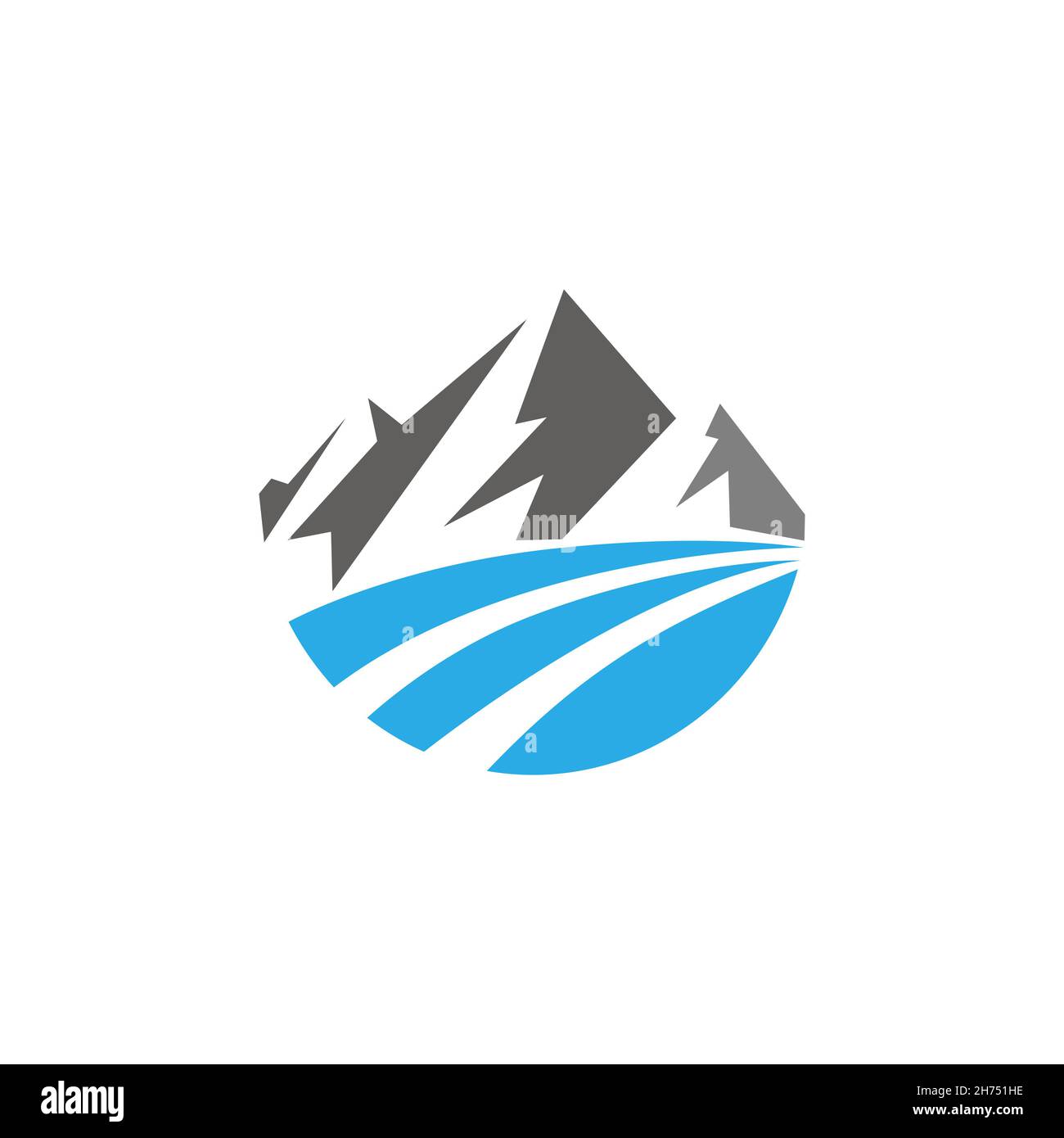 astratto montagna logo icona flat vettore design grafica concetto Foto Stock