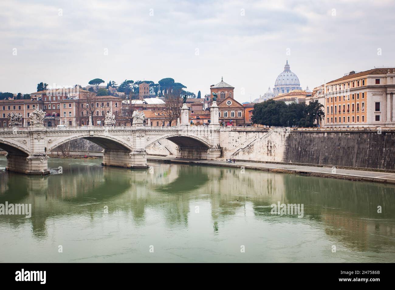 Il Tevere a Roma, Italia Foto Stock