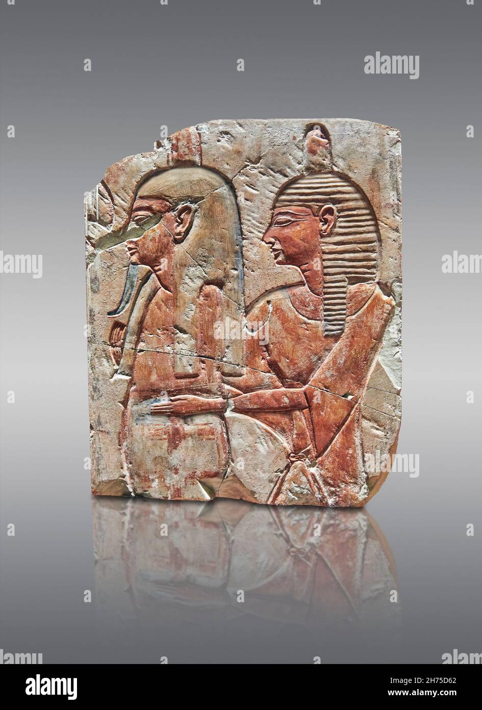 Tableau Déco En Bois MDF Bas-relief Égypte Abydos - Impression Vernie, Fabriqué En Italie