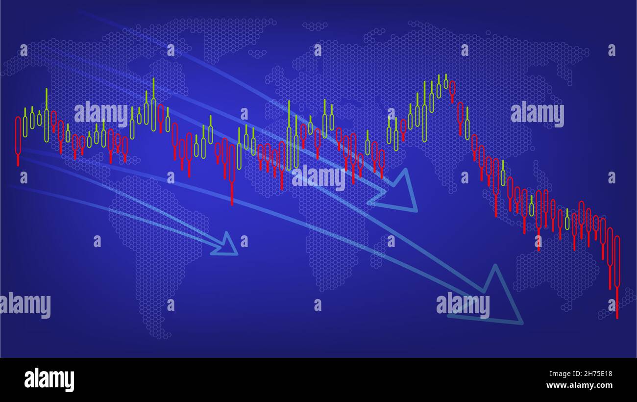 I redditi di Bitcoin diminuiscono. Deprezzamento della criptovaluta. Economia reddito guadagno.perdita di reddito. Grafico delle perdite di Bitcoin . Bitcoin giù. Tabella di riduzione Bitcoin. Illustrazione Vettoriale