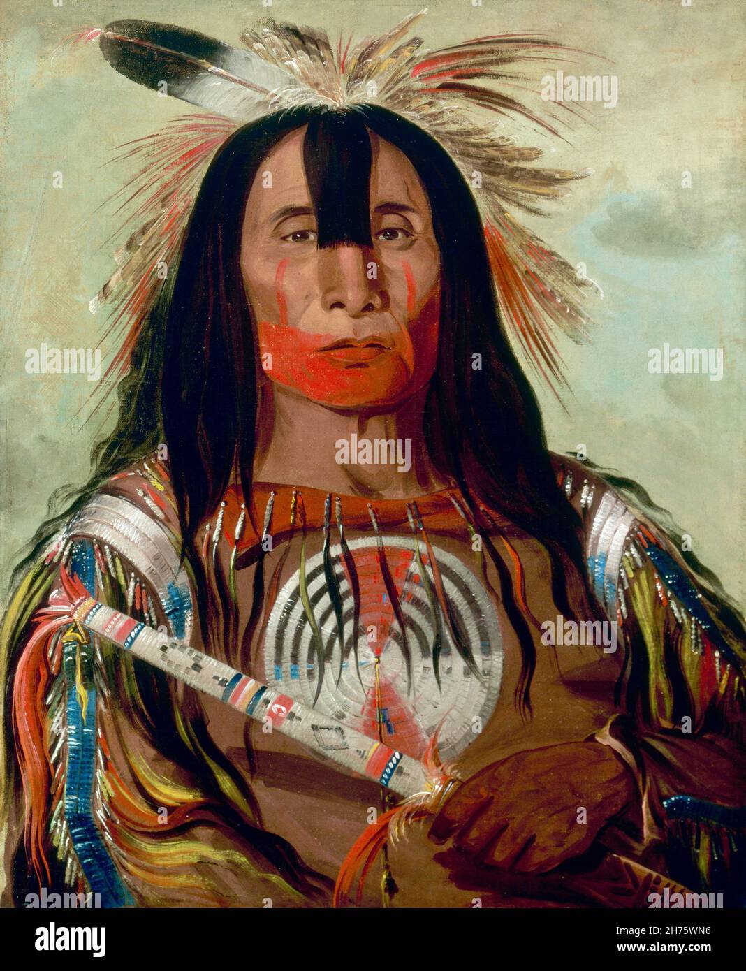George Catlin - Stu-mick-o-súcks, Buffalo Bull’s Back Fat, Capo, Blood Tribe - 1832 Foto Stock