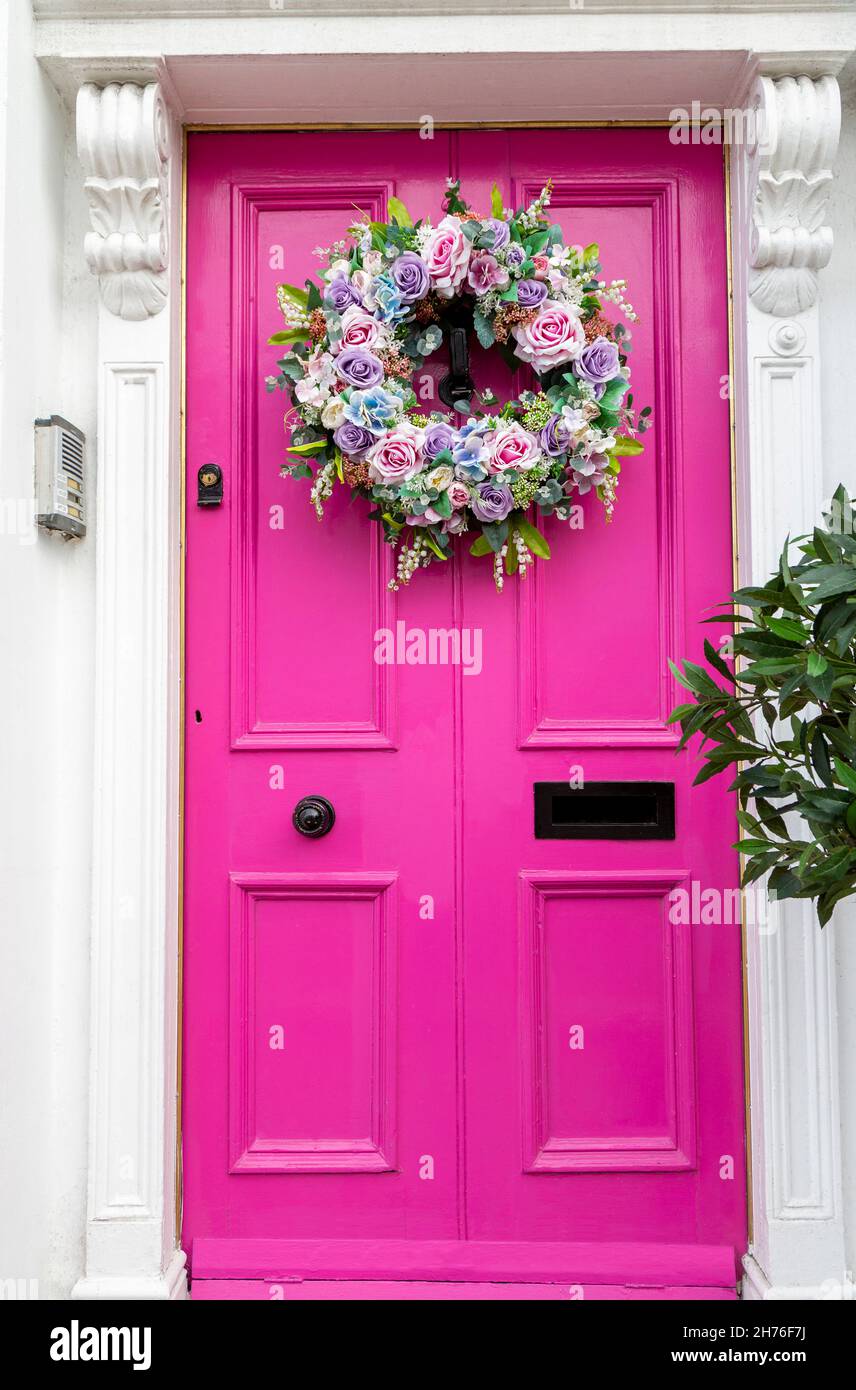 Porta rosa a Howth, County Dublin, Irlanda Foto Stock