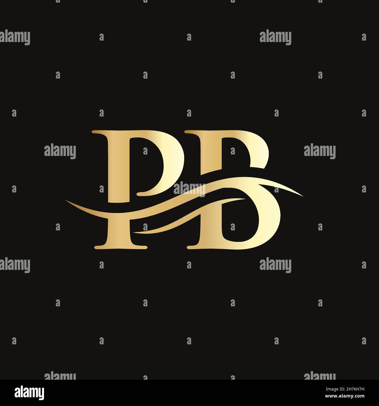 Logo PB Letter. Modello vettoriale iniziale del logo commerciale della lettera PB Illustrazione Vettoriale