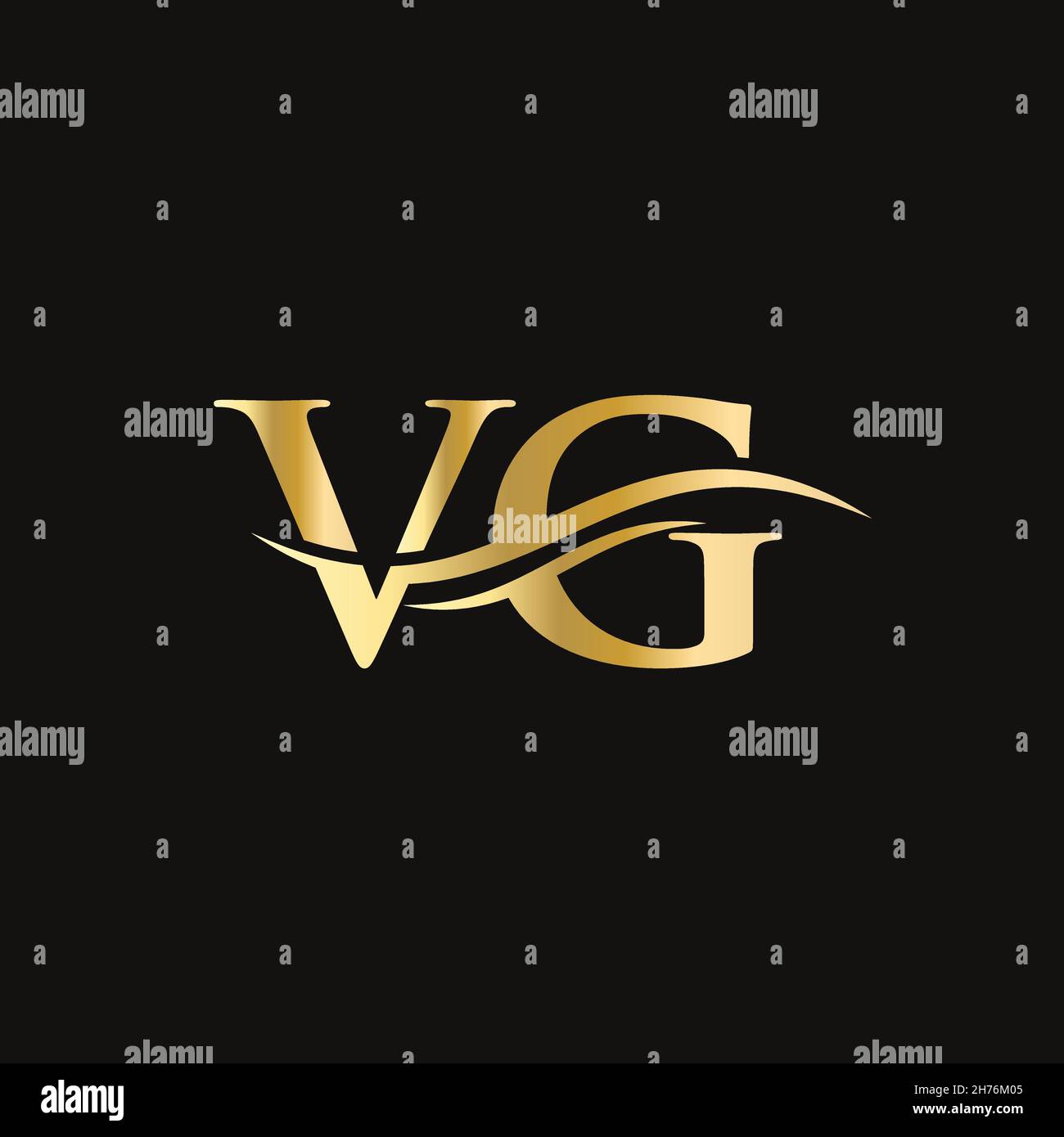 Lettera VG creativa con concetto di lusso. Design moderno con logo VG per l'identità aziendale e aziendale. Illustrazione Vettoriale