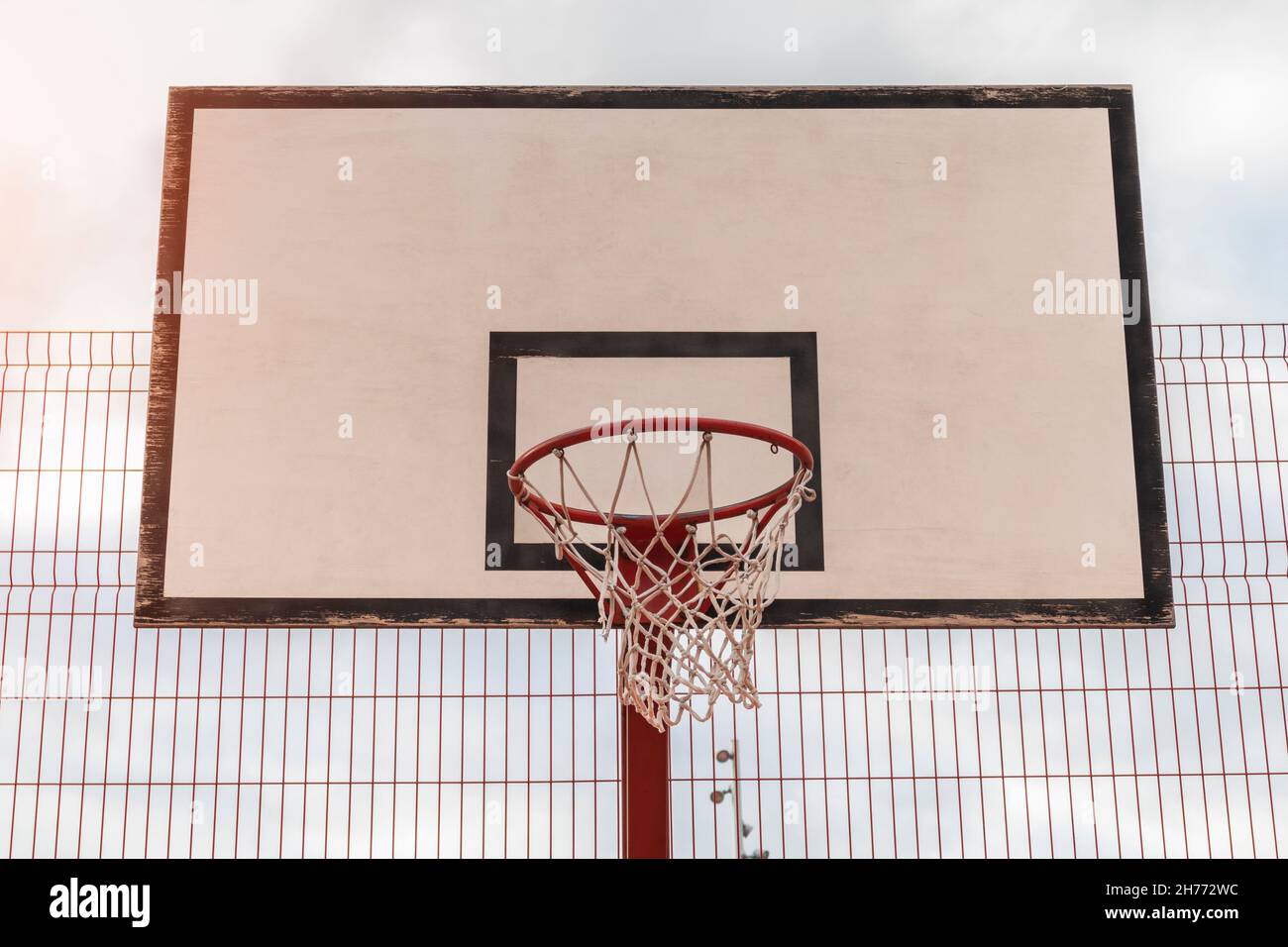 basket hoop vista anteriore dunk sparare gioco pattern vuoto .concept play Foto Stock
