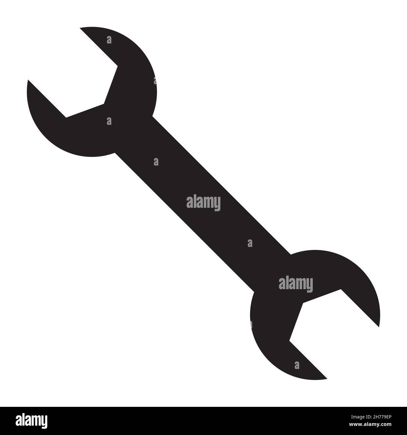 icona chiave utensile in stile semplice su sfondo bianco. Illustrazione Vettoriale