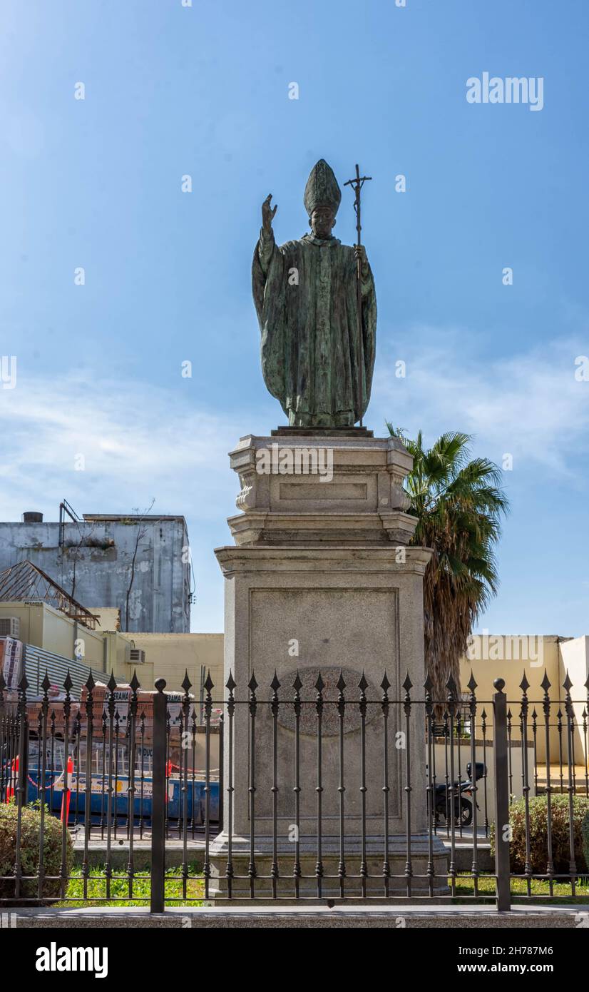 Seconda statua di Papa Juan Pablo, Juan Pablo, Jerez de la Frontera, Spagna / El Papa Juan Pablo la segunda estatua, Juan Pablo, Jerez de la Frontera, es Foto Stock