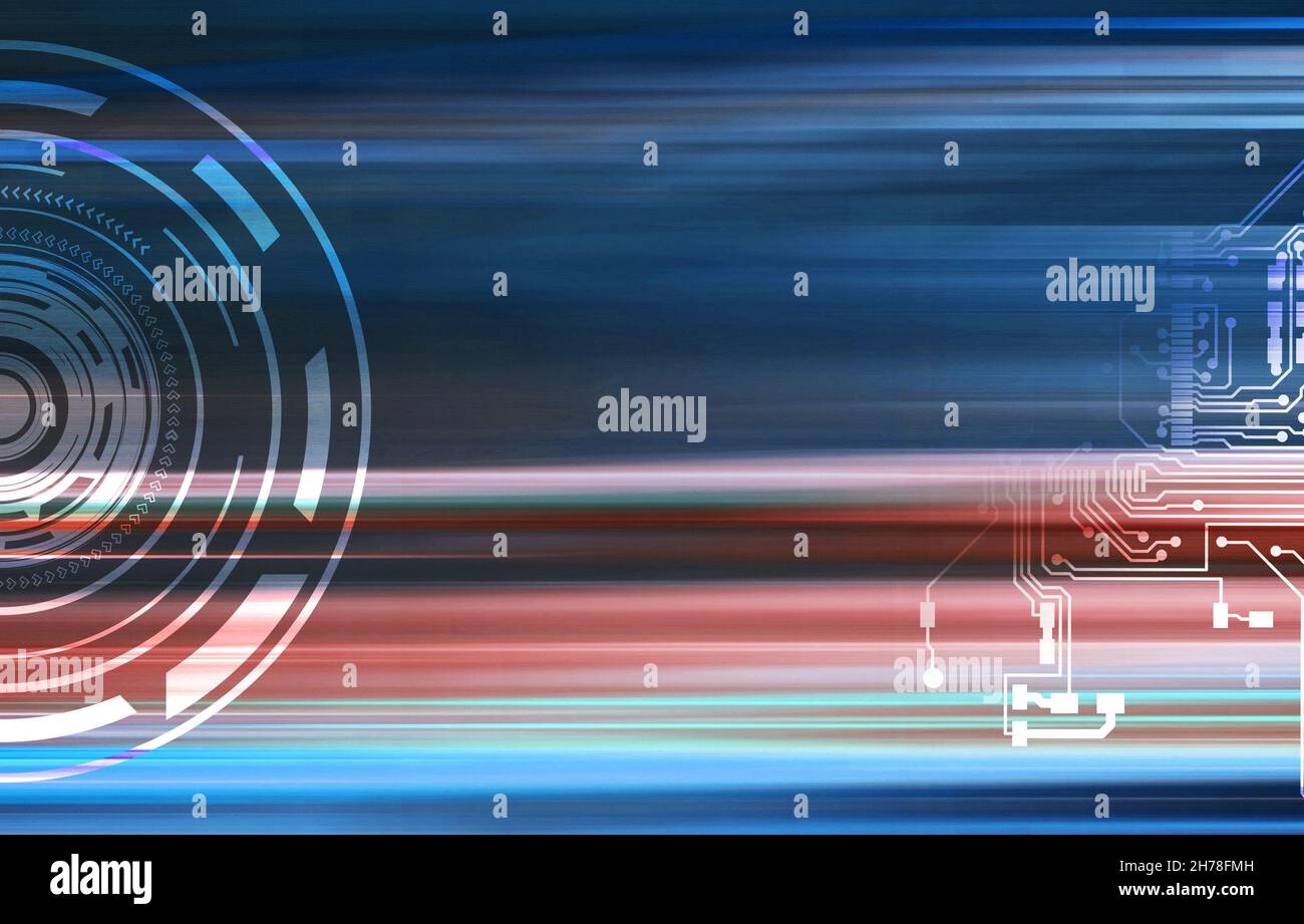Astratto background futuristico della tecnologia informatica. Progettazione di circuiti sci-fi. Tecnologia Internet veloce. Foto Stock
